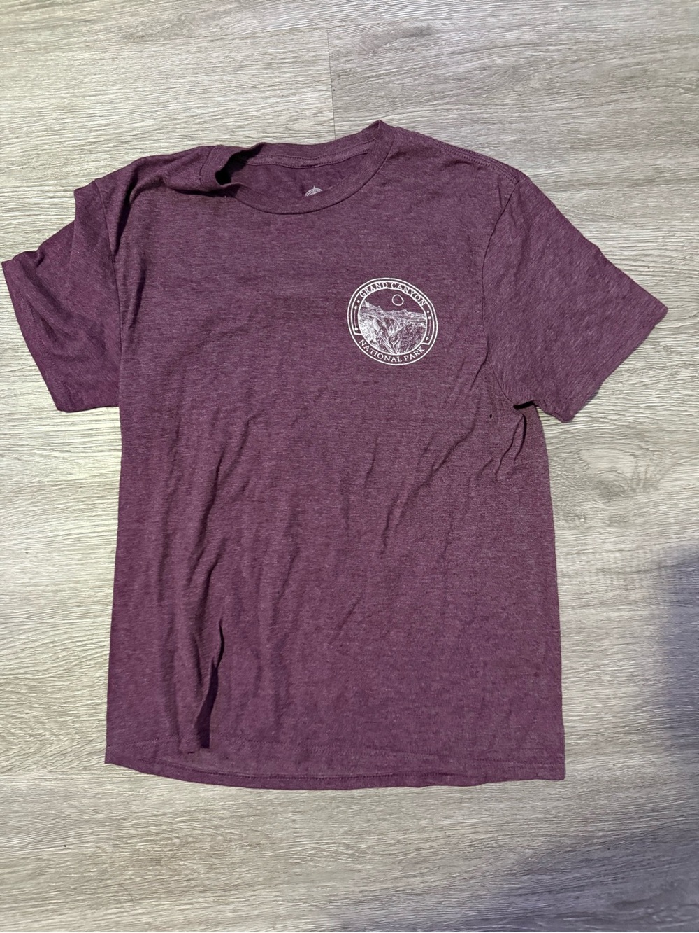 Crewneck T-Shirt in Maroon with Graphic Chest Logo